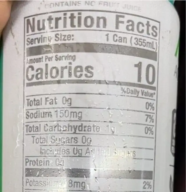 Accelrrator nutrition facts table