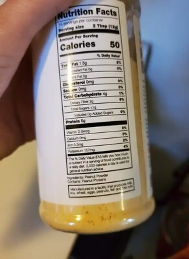 310 PB Powder ingredients label