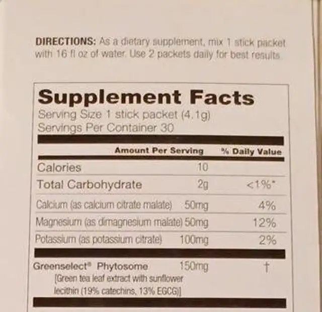 310 Lemonade nutrition facts table