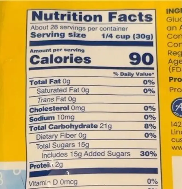 Gummy Building Blocks nutrition facts table