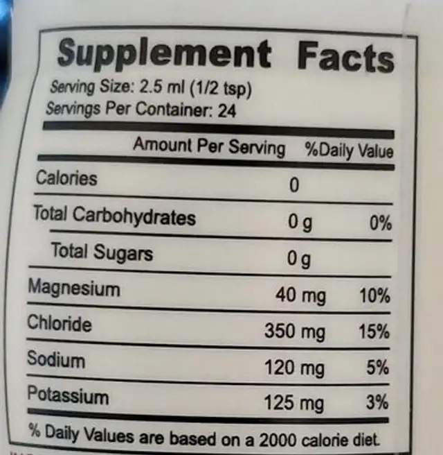 Electrolyte Supplement Raspberry nutrition facts table