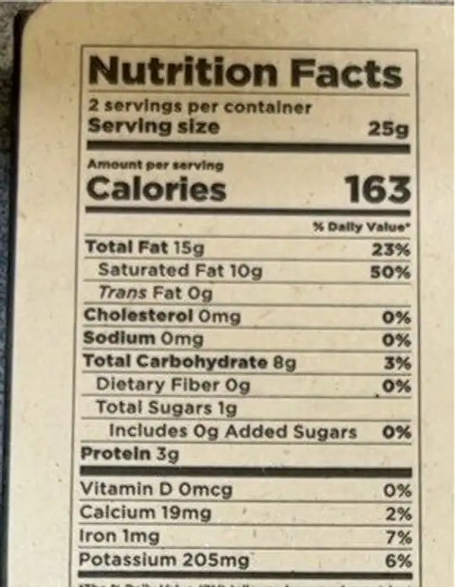Organic dark chocolate nutrition facts table