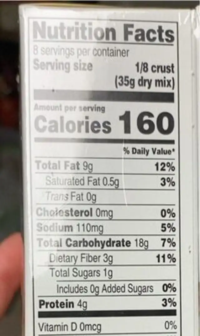 Almond flour mix nutrition facts table