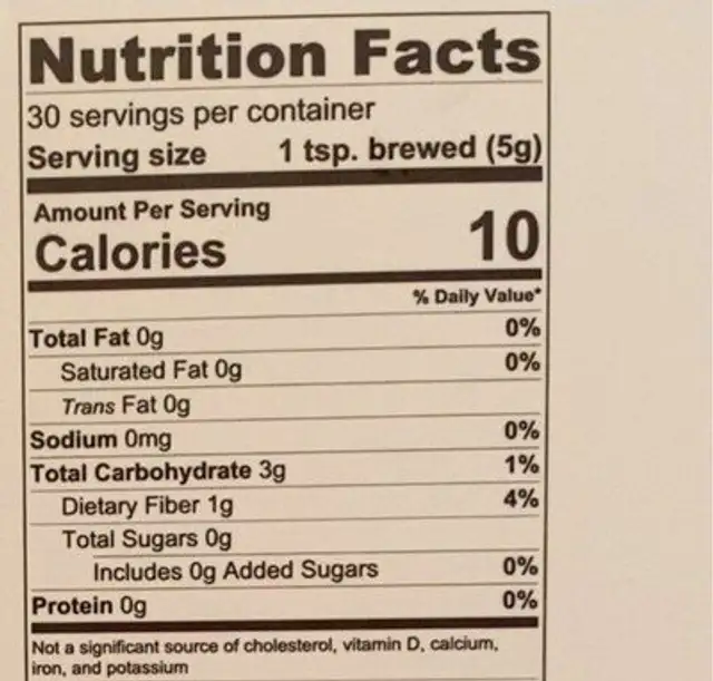 Teami skinny nutrition facts table