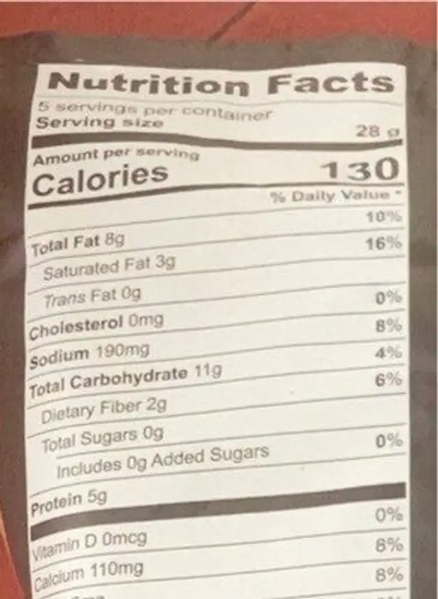Let there be Hemp nutrition facts table