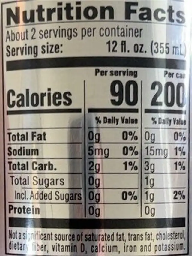 ranch water original lime nutrition facts table