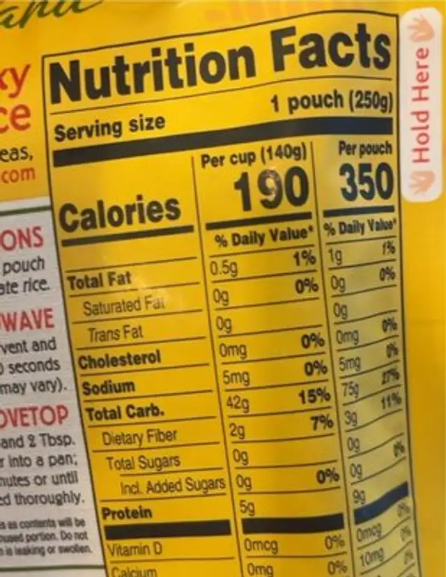 Pumpkin patch up! nutrition facts table