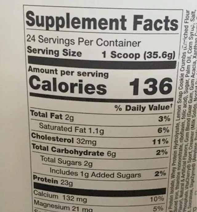 lemon meringue protein nutrition facts table