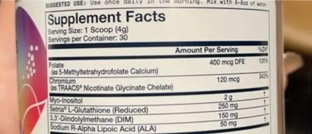 Balance nutrition facts table