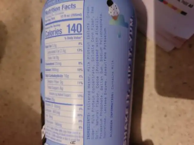 Alani Protein Shake Fit Shake ingredients label