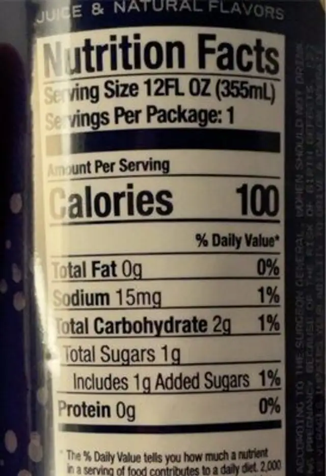Alani seltz nutrition facts table