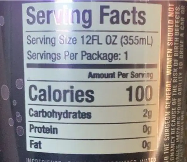 Alani seltzee nutrition facts table