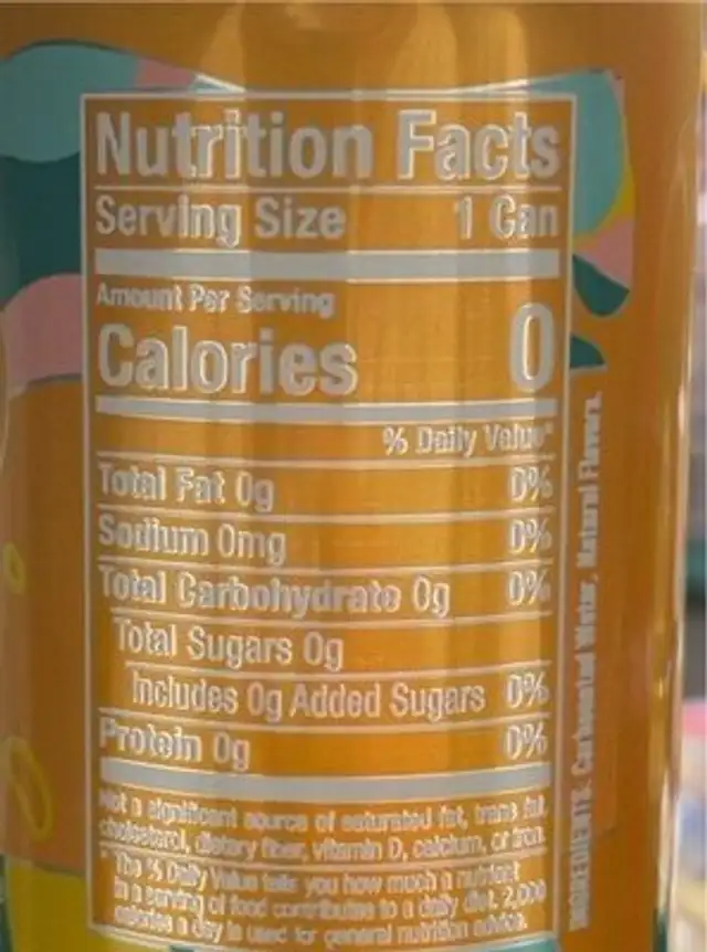 Alani sparkling orange nutrition facts table