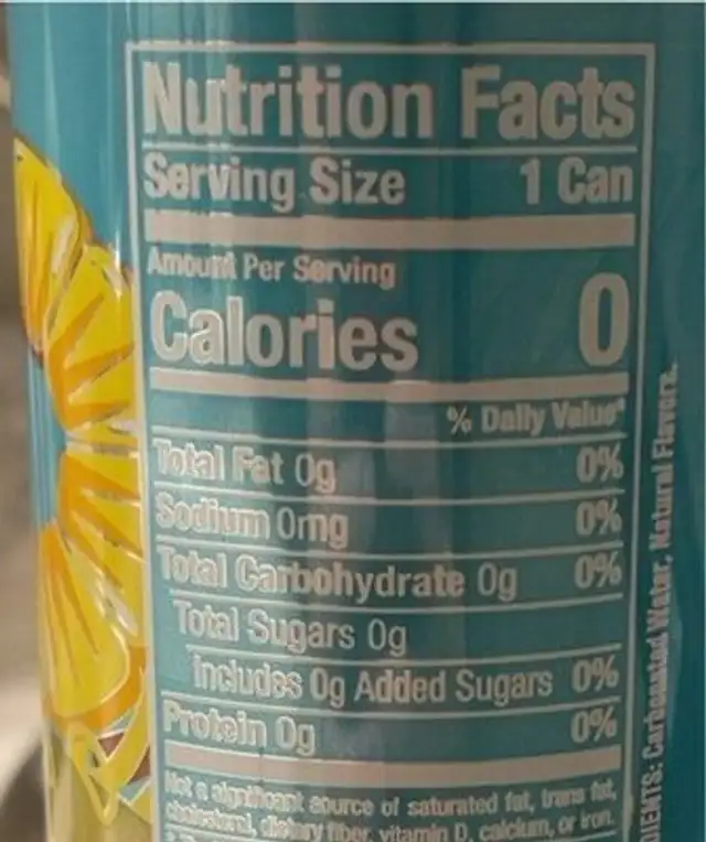Alani nu sparkling nutrition facts table