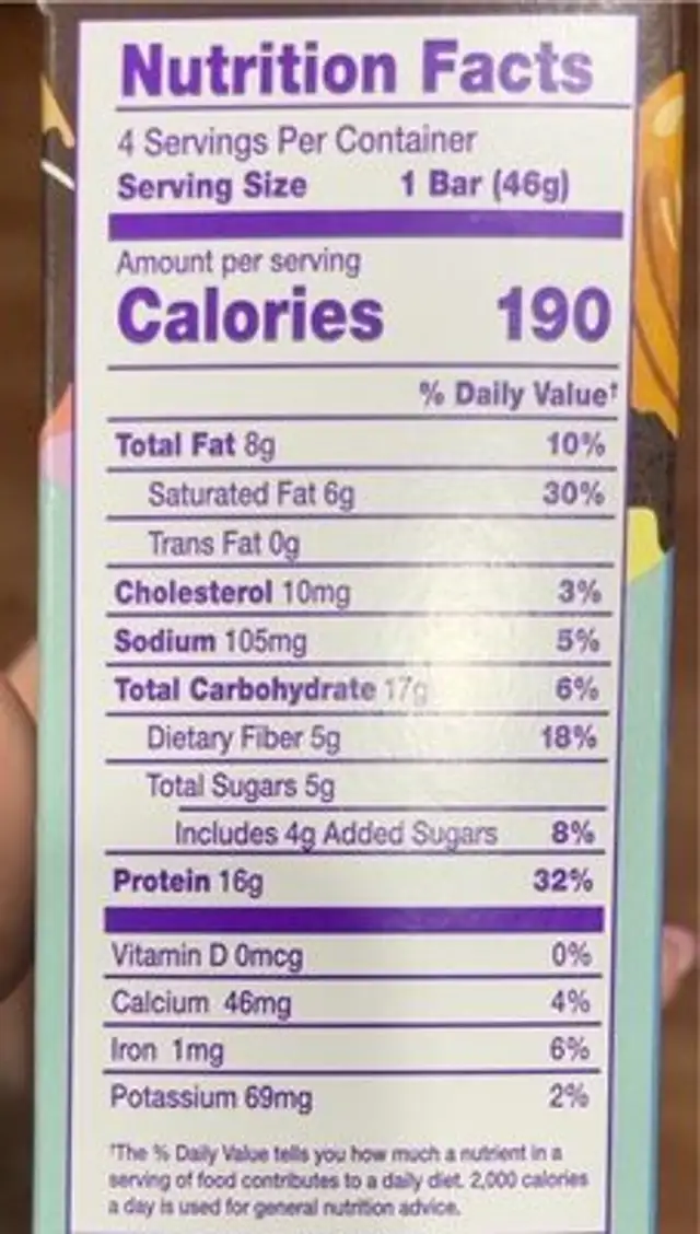 alani peanut butter cup nutrition facts table