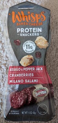 Protein Snack- Asiago and Peoper Jack, Cranberries, Milano Salami