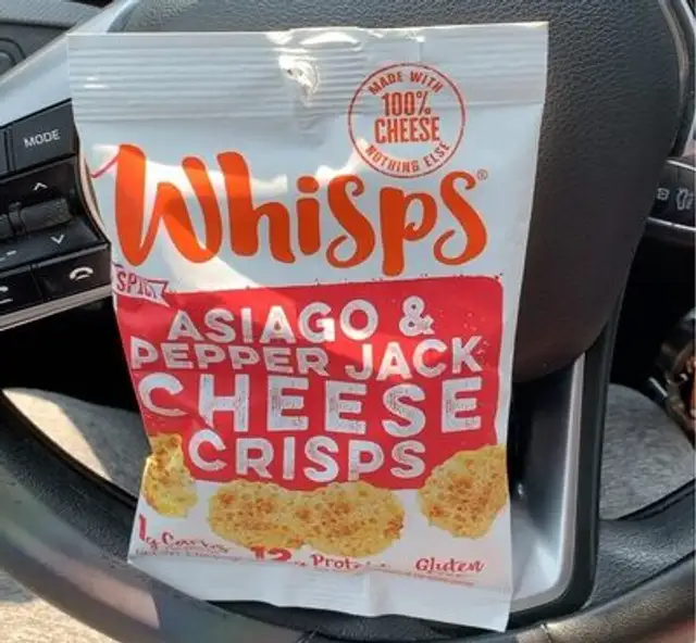 Asiago and pepper jack cheese crisps