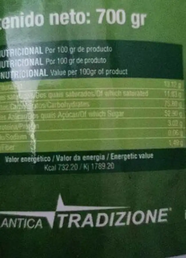 Cafe verde nutrition facts table