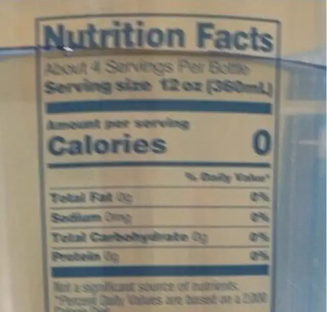 Ph 9.5 nutrition facts table
