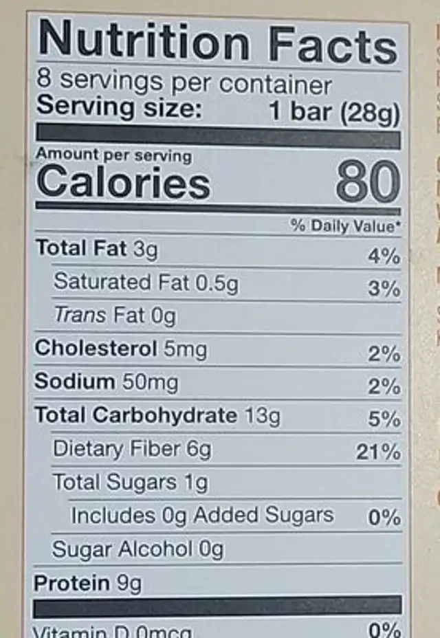 Mallow Munch nutrition facts table