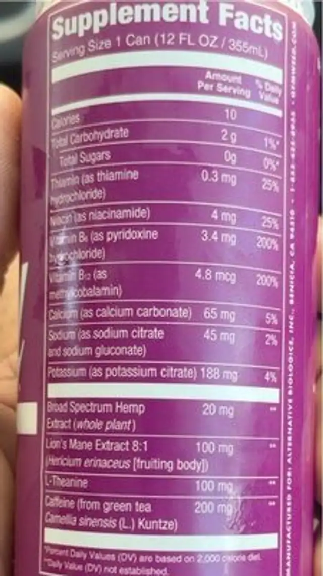 Gym weed nutrition facts table
