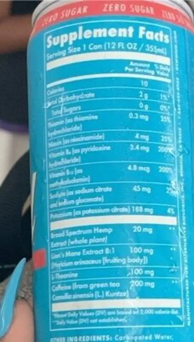 Gym weed nutrition facts table