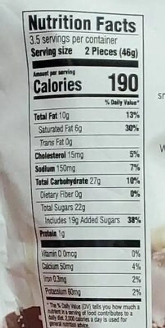 Milk chocolate caramels with sea salt nutrition facts table