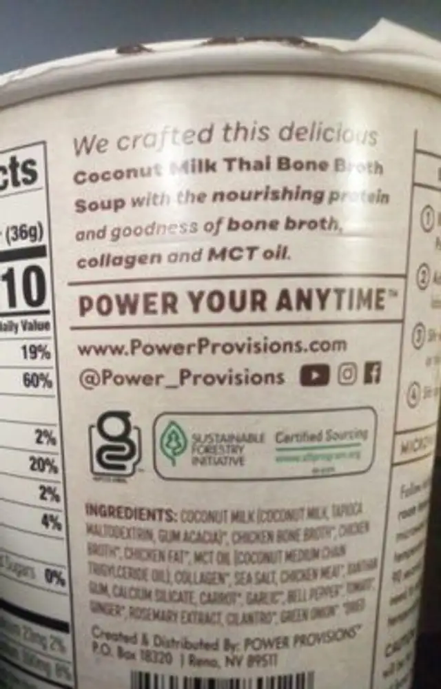 Unknown ingredients label