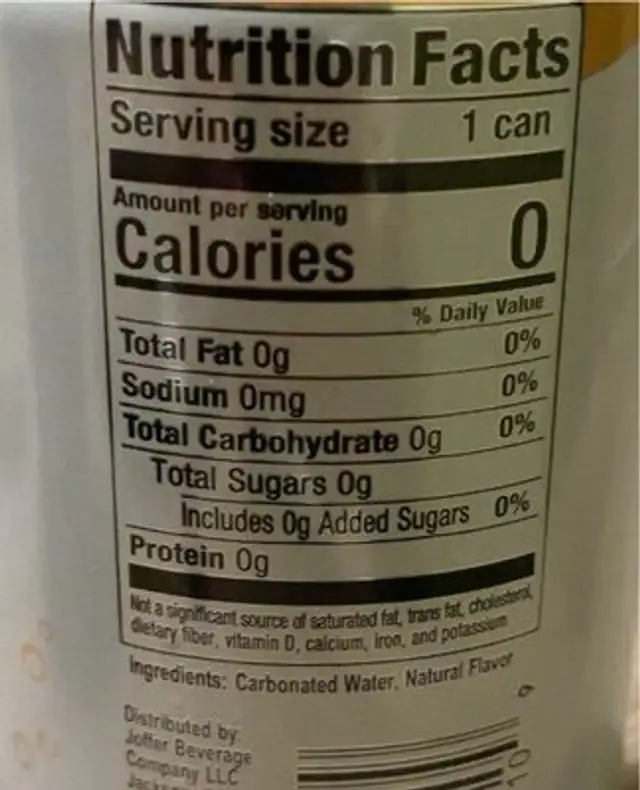 Jelly belly nutrition facts table