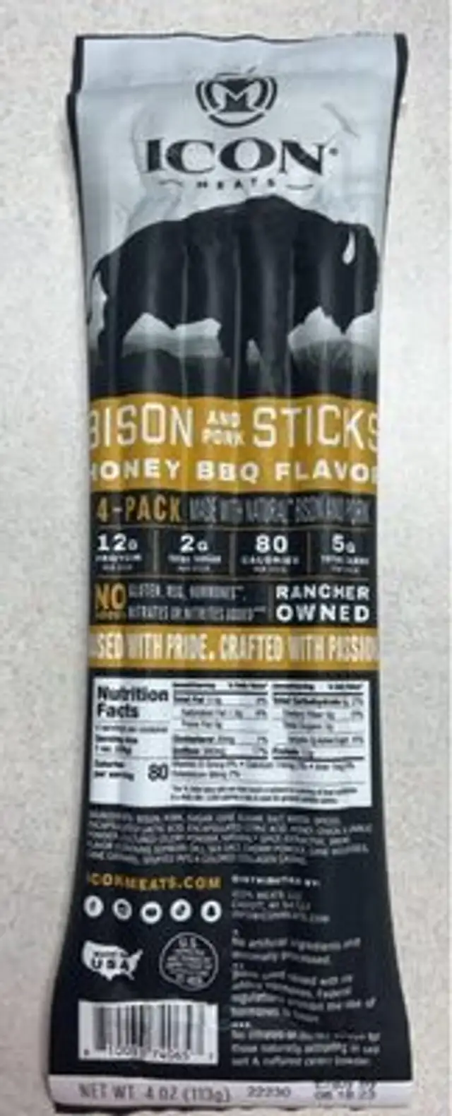 Bison and pork sticks honey BBQ