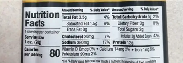 Bison and pork sticks honey BBQ nutrition facts table