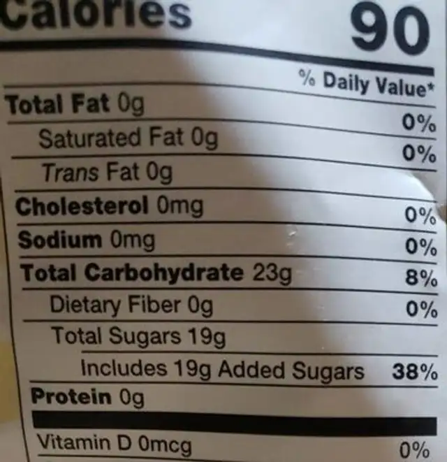 orange slices nutrition facts table