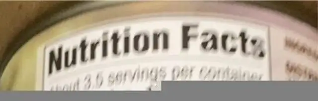 100% pure Pumpkin nutrition facts table