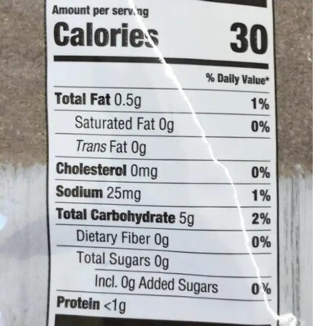 Italian Seasoned nutrition facts table