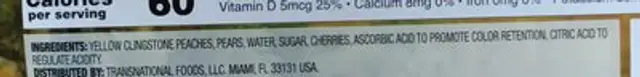 Cherry mixed fruit in light syrup ingredients label