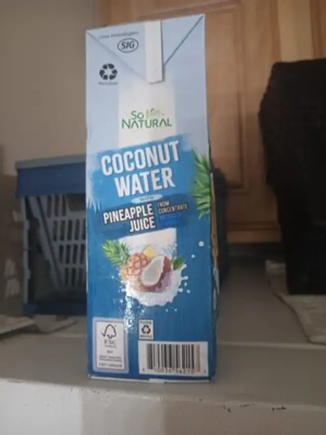 Coconut Water And Pineapple Juice ingredients label