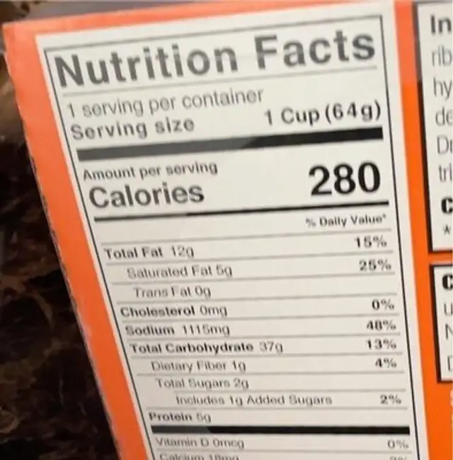 Ramen express by chef woo nutrition facts table