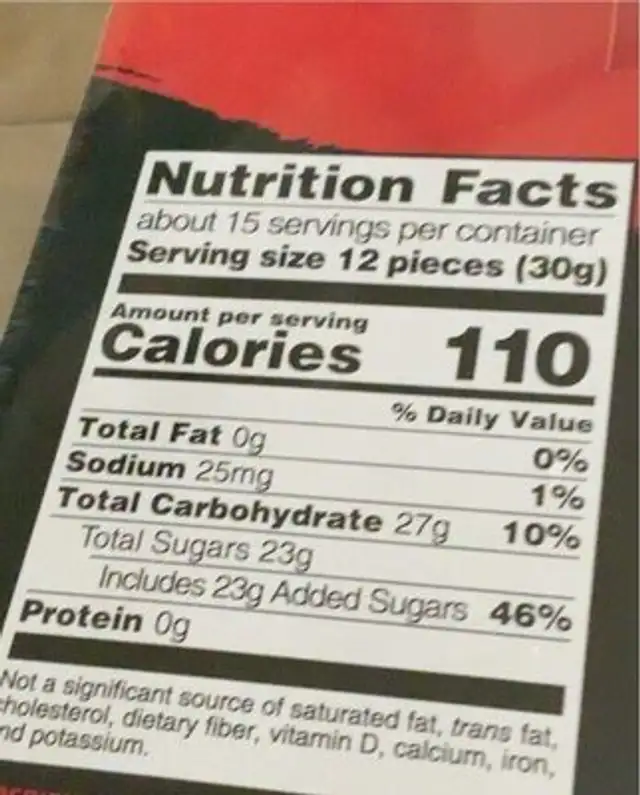 Stranger things sour patch nutrition facts table