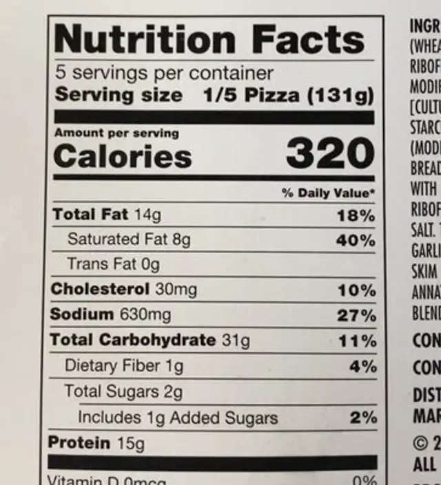 Stuffed crust four cheese pizza nutrition facts table