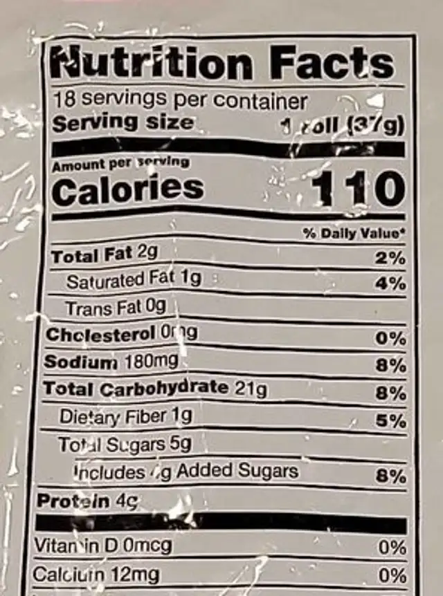 Schwan's nutrition facts table