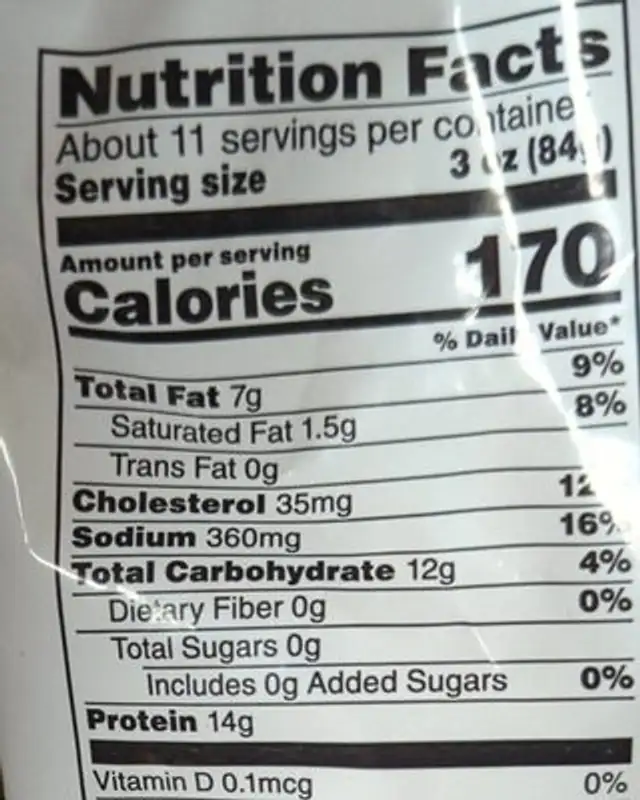 Oven-baked breaded chicken breast fillets nutrition facts table