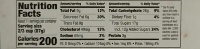 chocolate Marshmallow ice cream nutrition facts table