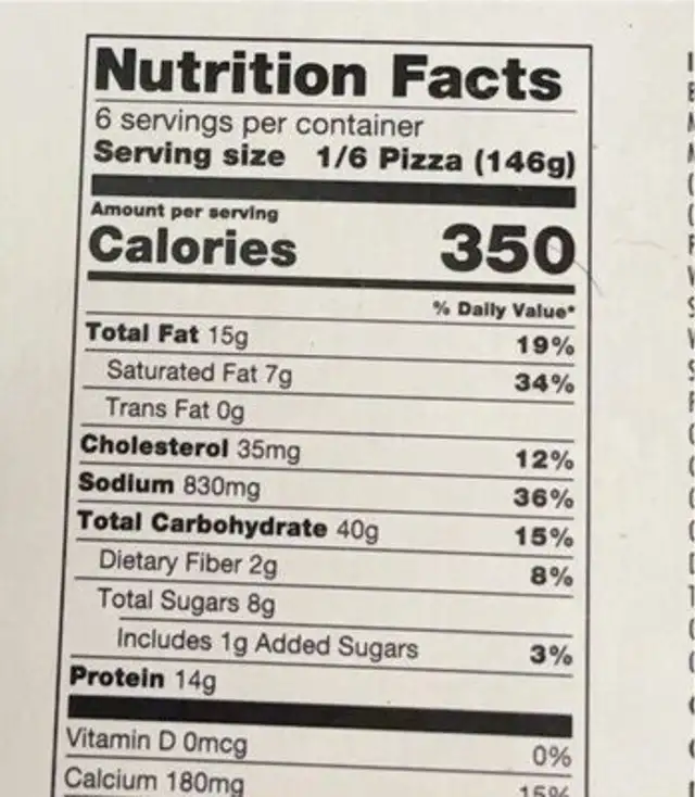 Rising Crust Supreme Pizza nutrition facts table