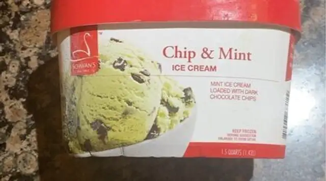 Chip and mint ice cream