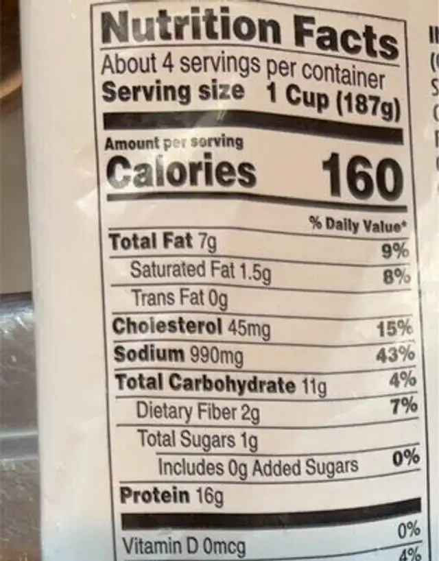 Chicken fajita sheet pan meal nutrition facts table