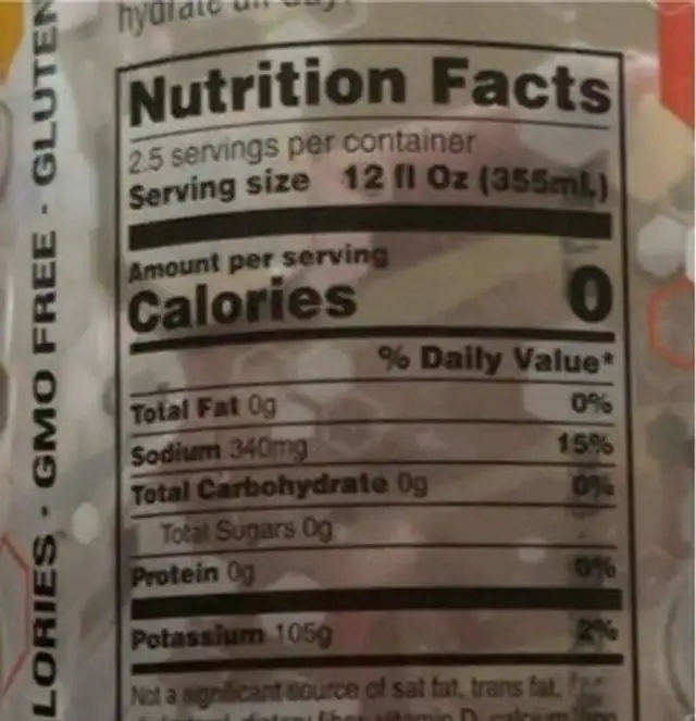 Kafeen nutrition facts table