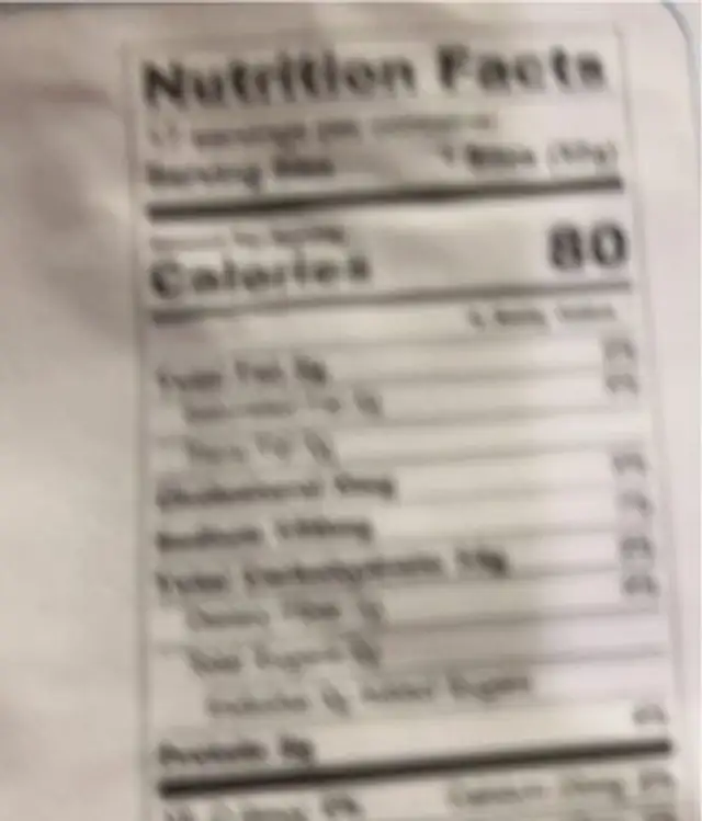 Multi-grain round nutrition facts table