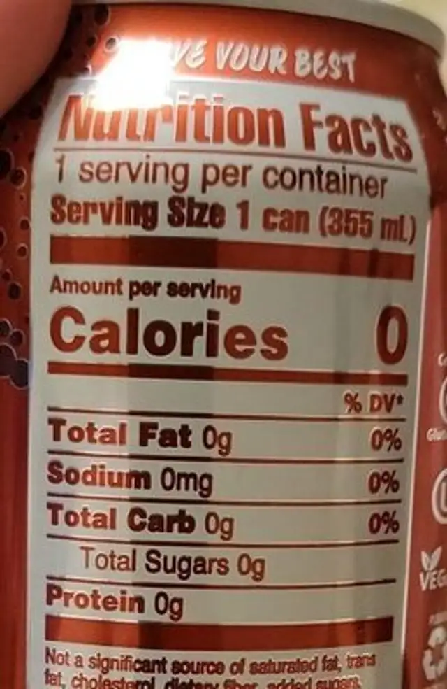 Dr zevia nutrition facts table