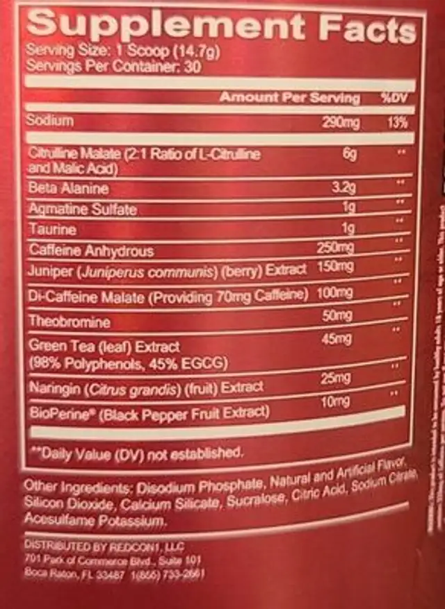 Total war nutrition facts table