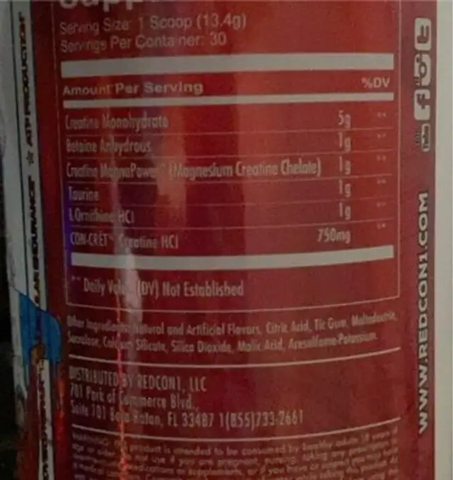 mango tango creatine nutrition facts table